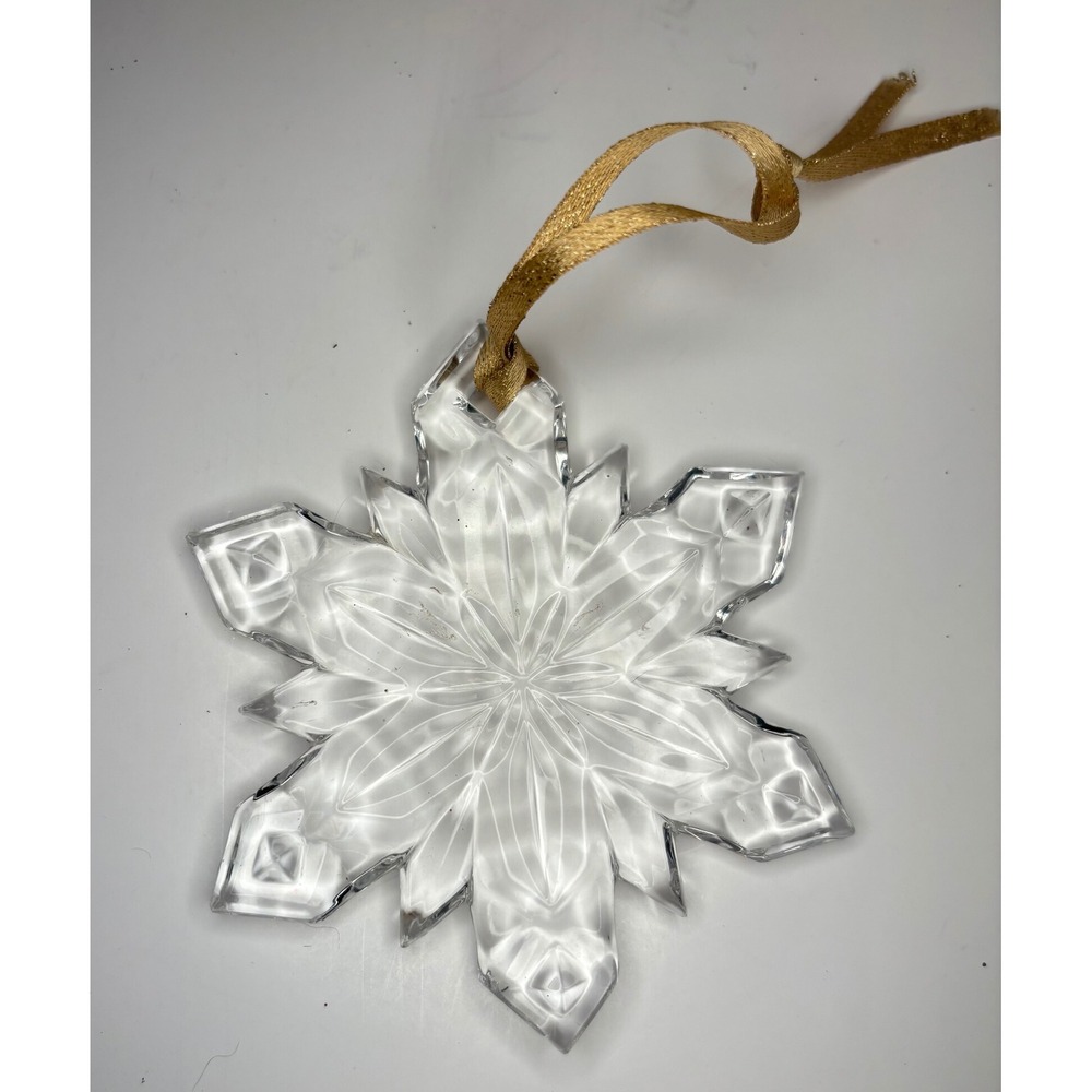 Mikasa Crystal Snowflake Christmas Ornament Vintage Clear Glass Holiday Decor 3"